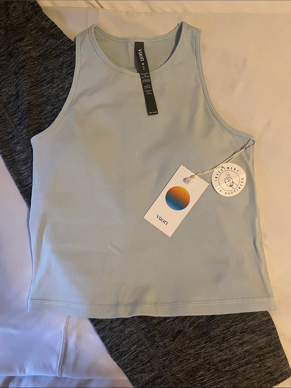 Vuori Pale Blue Ribbed Crewneck Tank - Women's